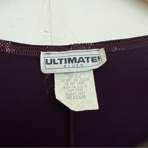 Vintage stretch jersey dazzling body on dress—deep purple, size M! - Picture 4 of 5